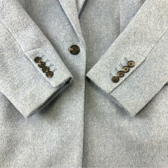 Loft blue light coat Womens Large Petite one button lined Tailored cloth coat - Picture 10 of 14